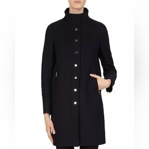Gerard Darel Women’s Martina Dark Blue Wool Stand-Collar Zip Peacoat XL FR 46